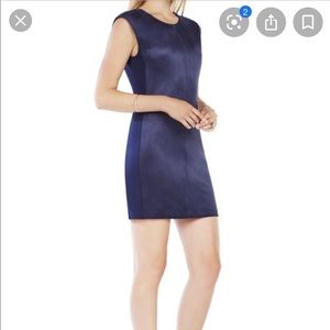 Bcbgmaxazria navy blue suede dress